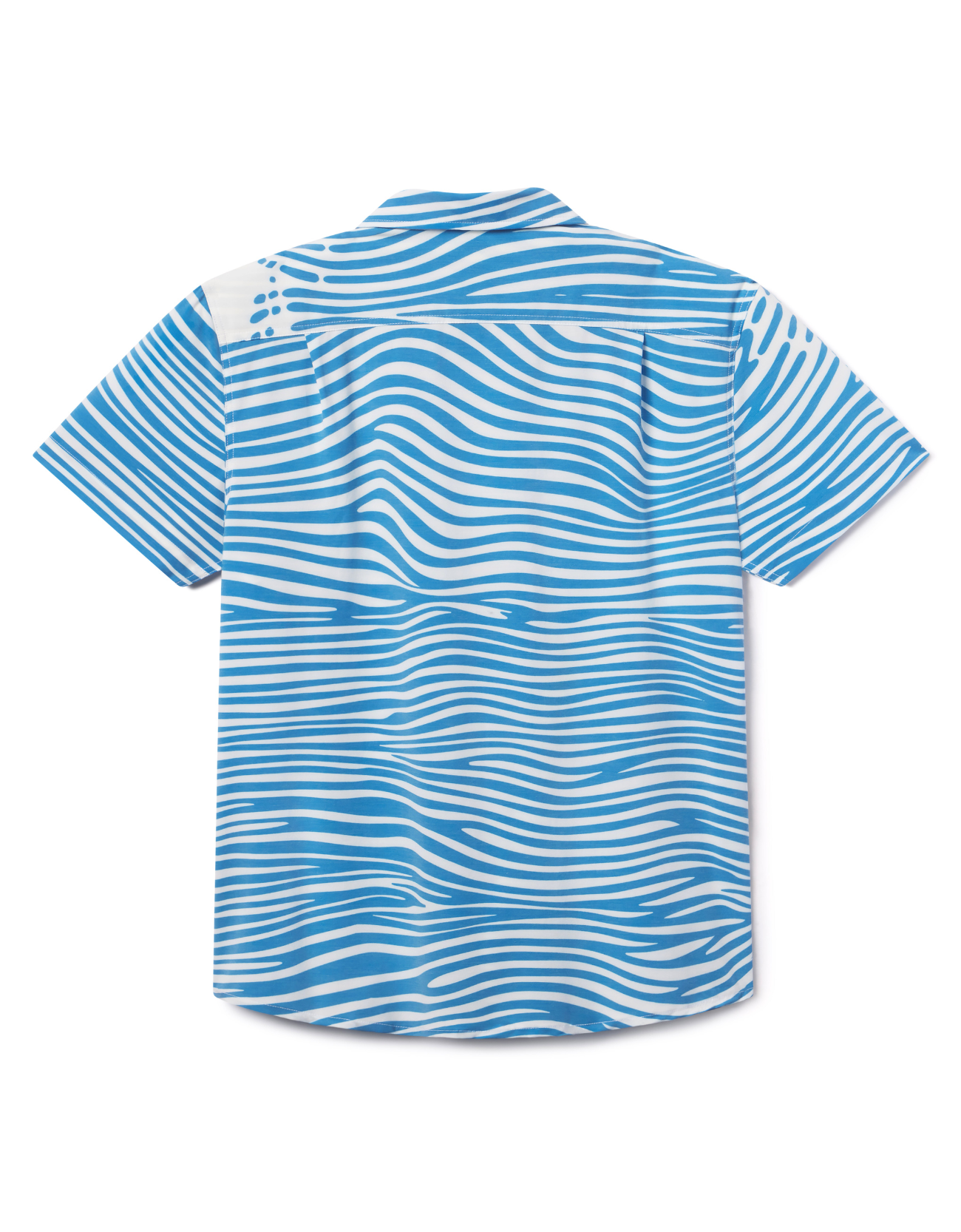 Blue and white striped shirt on a white background