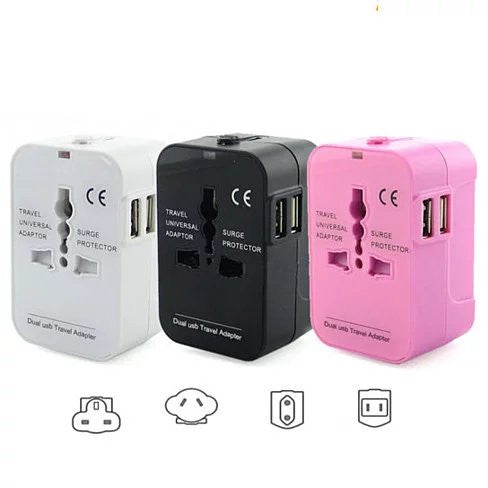 Worldwide Power Adapter and Travel Charger with Dual USB ports that - Sun of the Beach Boutique