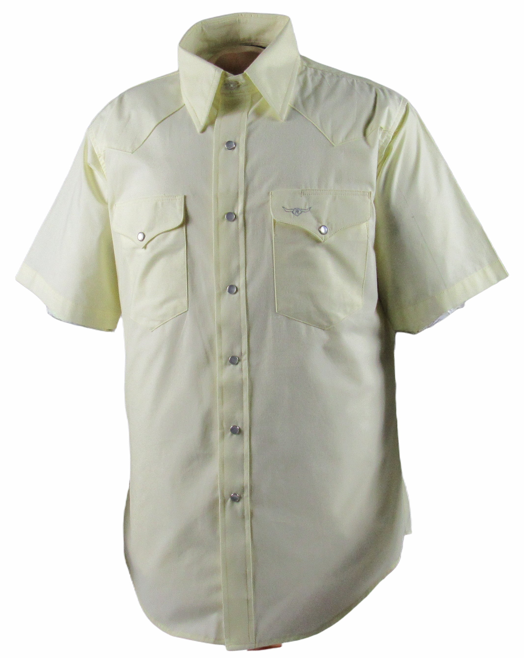 Light green short-sleeve shirt with button details on a white background