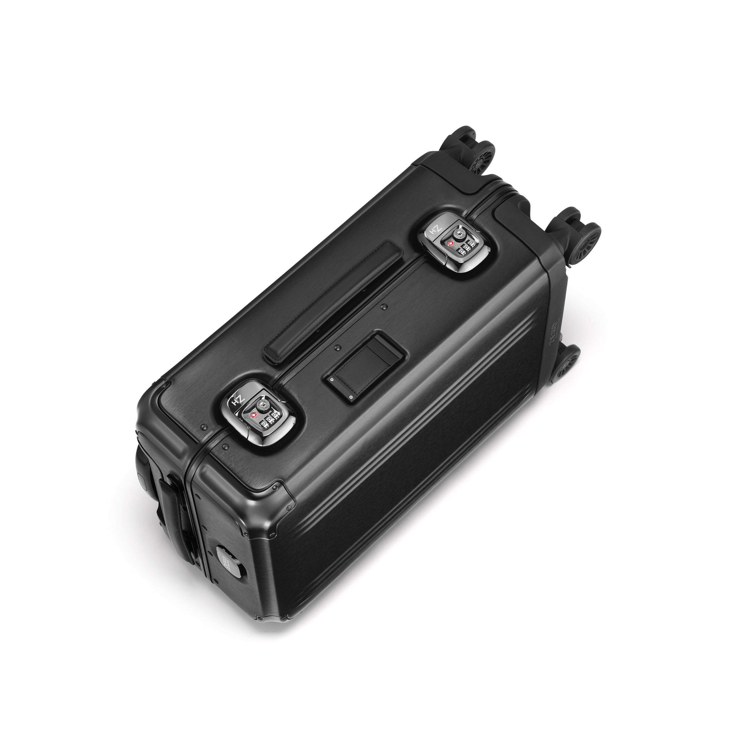 Black suitcase on a white background