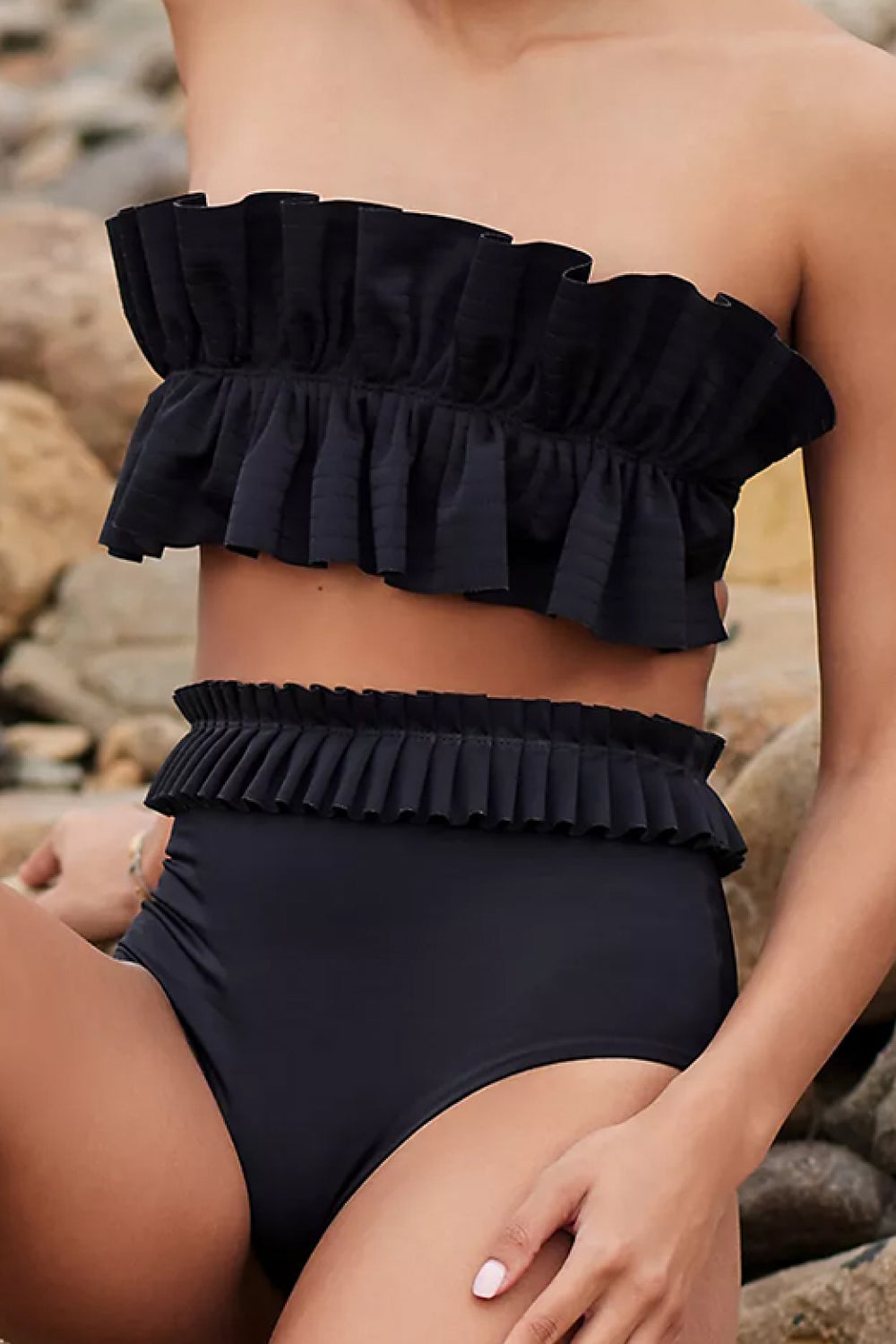 Ruffled Tie Back Two-Piece Swim Set - Sun of the Beach Boutique
