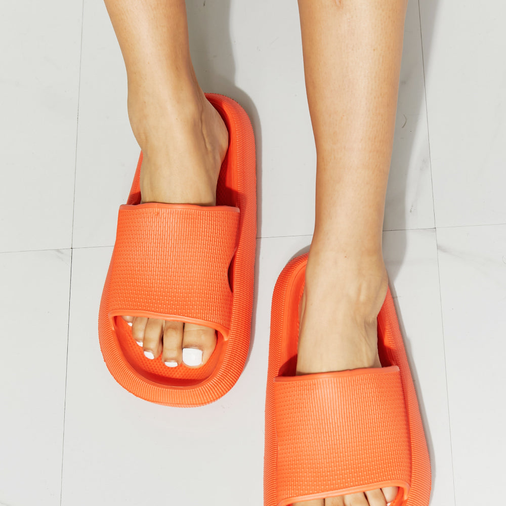 MMShoes Arms Around Me Open Toe Slide in Orange - Sun of the Beach Boutique