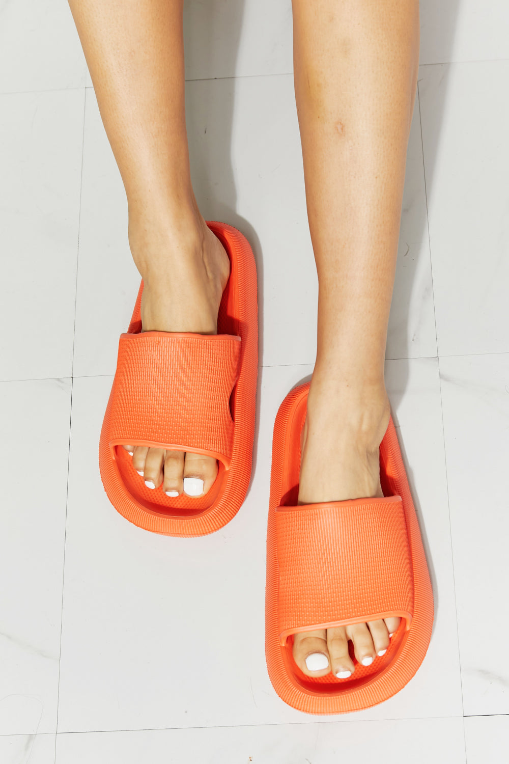 MMShoes Arms Around Me Open Toe Slide in Orange - Sun of the Beach Boutique