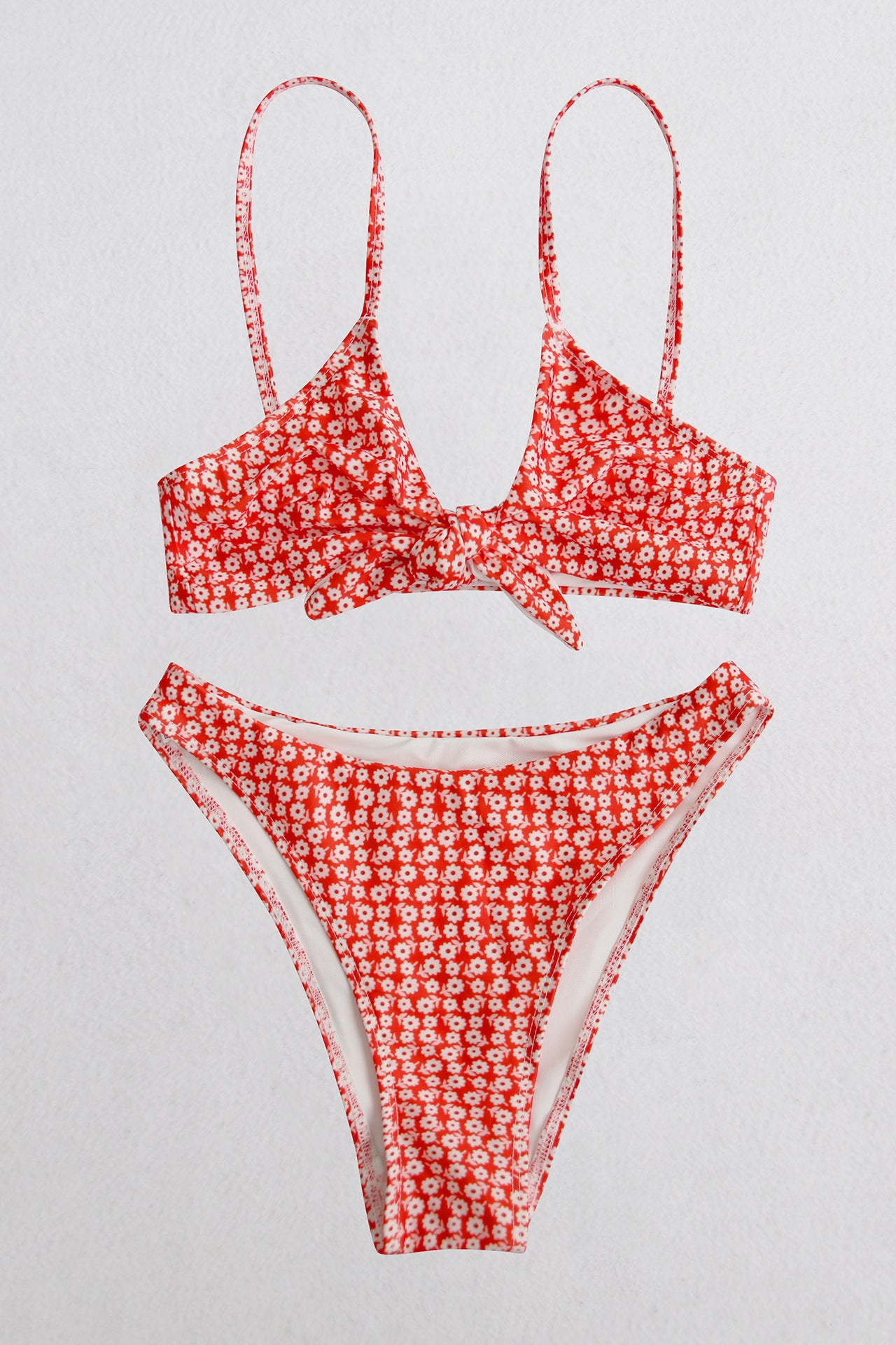 Printed Tie Front Spaghetti Strap Bikini Set - Sun of the Beach Boutique