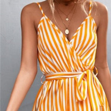 Sleeveless Summer Jumpsuit Women Casual Stripe - Sun of the Beach Boutique