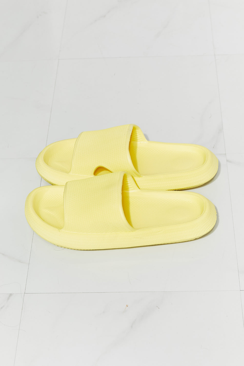MMShoes Arms Around Me Open Toe Slide in Yellow - Sun of the Beach Boutique