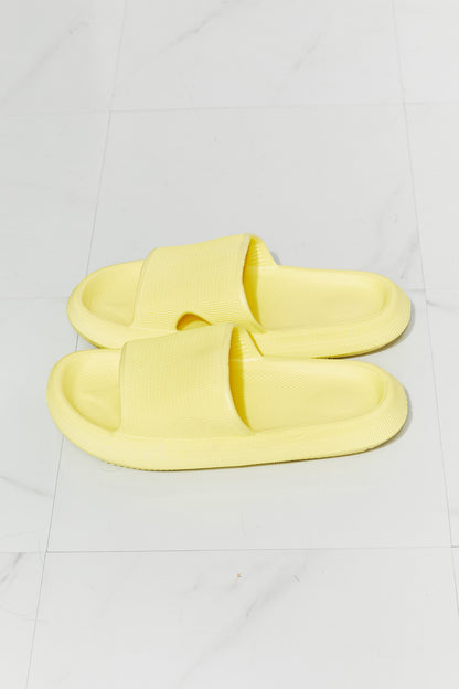 MMShoes Arms Around Me Open Toe Slide in Yellow - Sun of the Beach Boutique