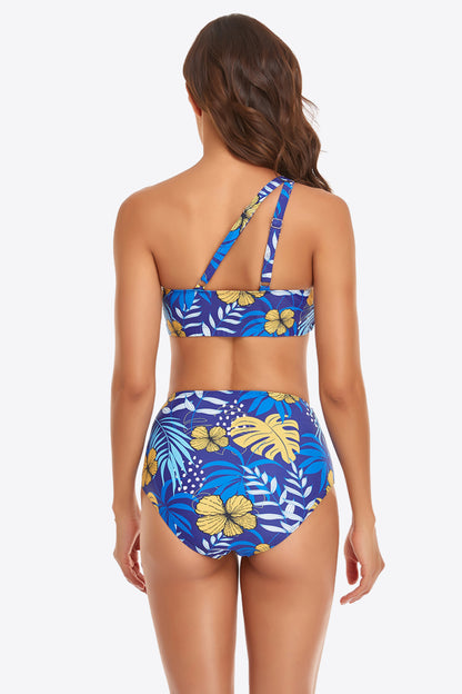Ruffled One-Shoulder Buckled Bikini Set - Sun of the Beach Boutique