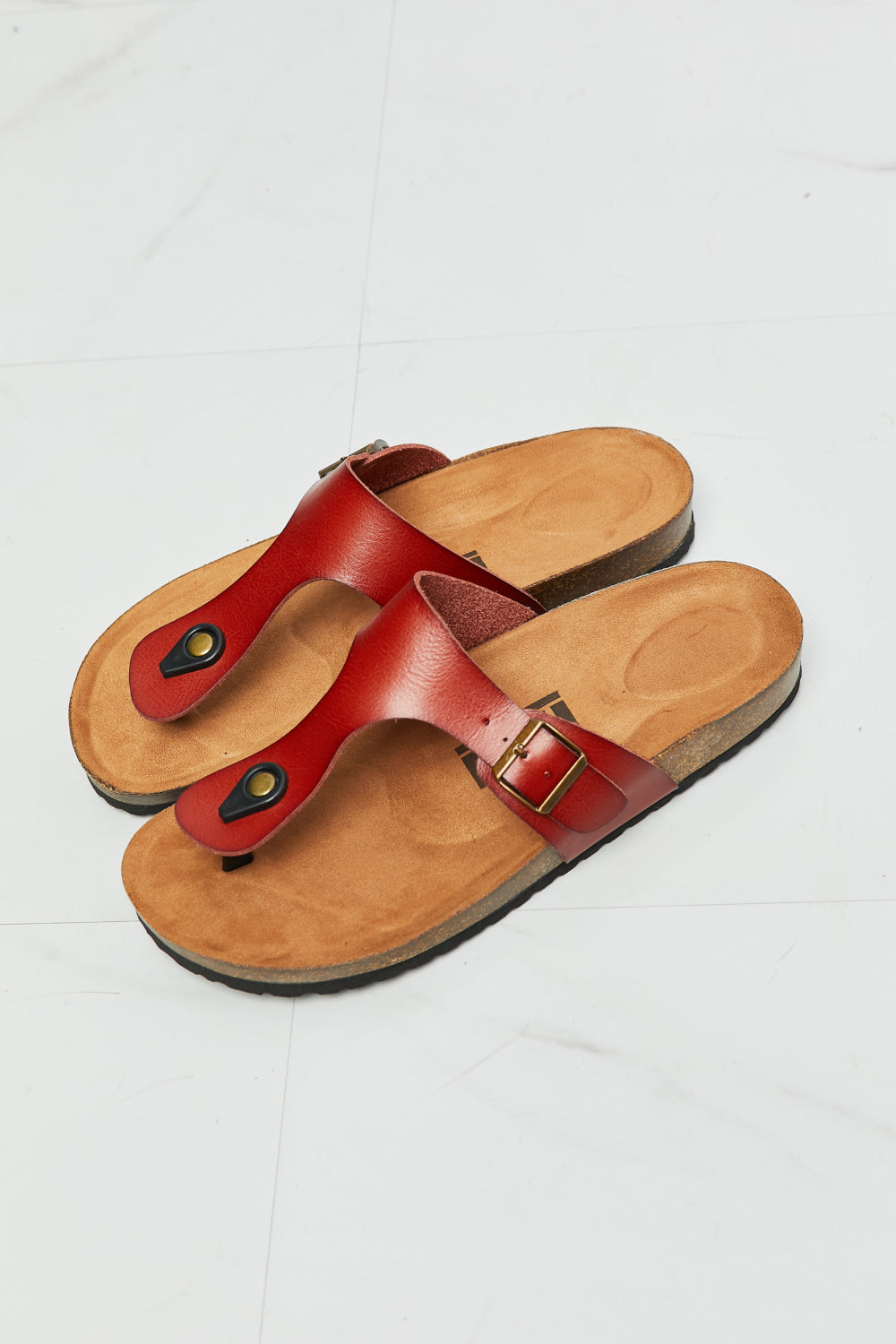 MMShoes Drift Away T-Strap Flip-Flop in Red - Sun of the Beach Boutique